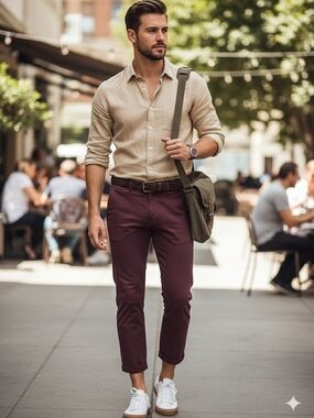 Michael Coal Brad 2000 Bordeaux Colored Capri's